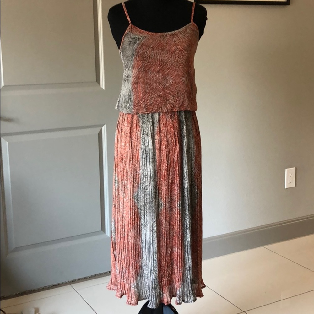 luca couture pleated midi dress